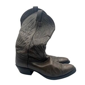 Nocona Cowboy Boots Mens 10.5 D Dark Brown Leather Western Made in USA 7504